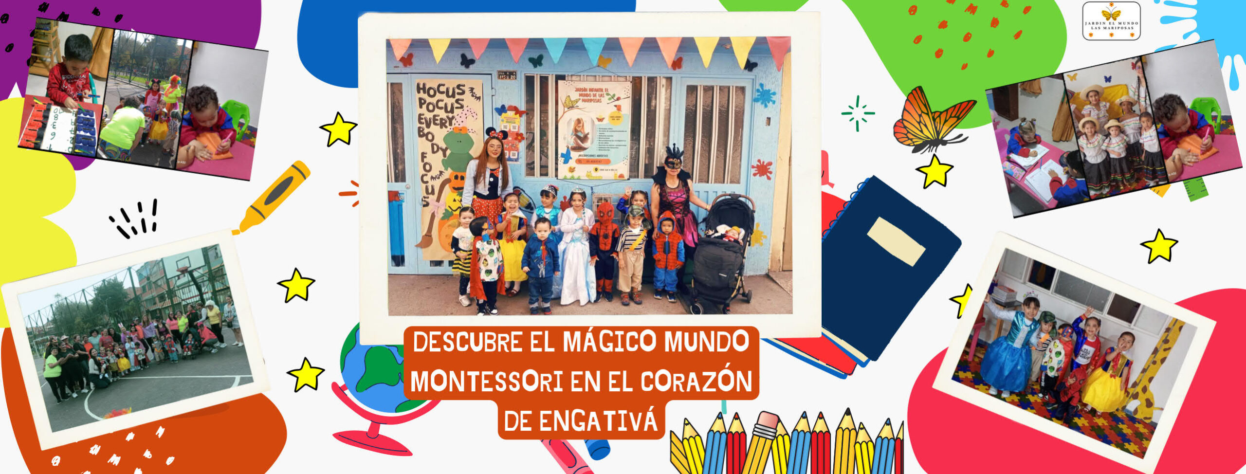 Celebración de Halloween en jardín infantil Montessori de Engativá, actividades lúdicas y disfraces educativos